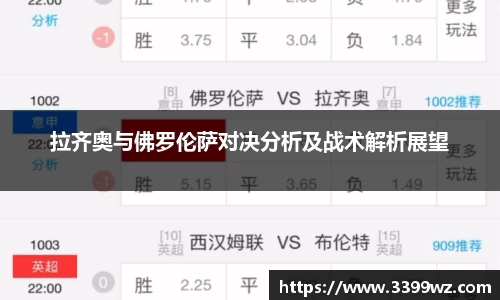 拉齐奥与佛罗伦萨对决分析及战术解析展望